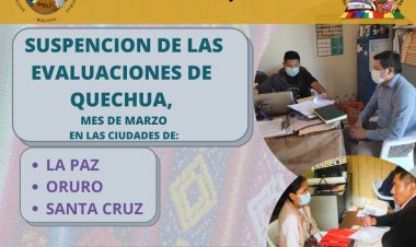 SUSPENCIÓN DE EVALUACIONES MES DE MARZO