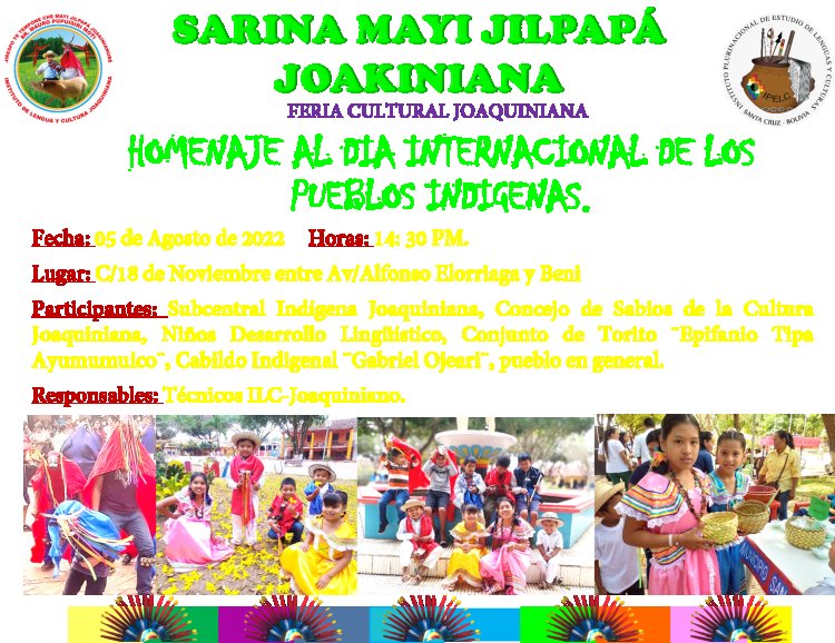 Actividad programada en homenaje al dia internacional de los pueblos indigenas