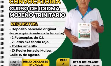 CONVOCATORIA PARA EL CURSO DE IDIOMA MOJEÑO TRINITARIO - ILCMT GESTION 2//2023