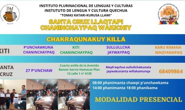 KAY CHAKRAQUNAKUY KILLAPI SANTA CRUZ LLAQTAPI CHANINCHAYPAQ WAKICHIY
