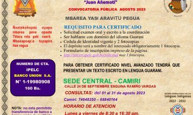 CONVOCATORIA PUBLICA MES DE AGOSTO