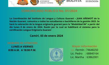 COMUNICADO PUBLICO No. 01/2024