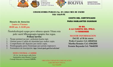 CONVOCATORIA PUBLICA MES DE ENERO 2024