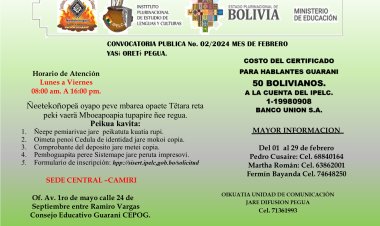 CONVOCATORIA PUBLICA MES DE FEBRERO 2024