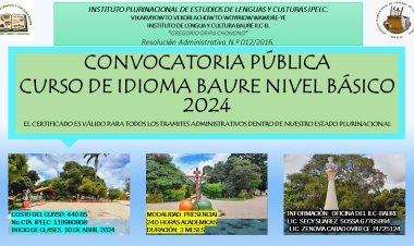 CONVOCATORIA PÚBLICA  CURSO DE IDIOMA  BAURE NIVEL BÁSICO