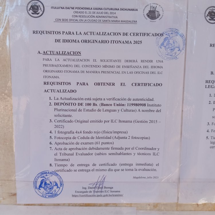 QUIERES ACTUALIZAR Y LEGALIZAR TU CERTIFICADO DE IDIOMA ITONAMA?