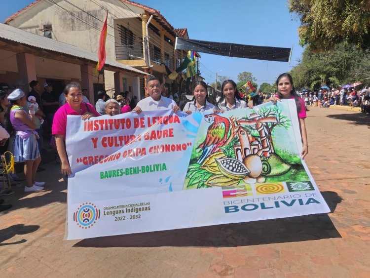 IPELC - ILC BAURE. LA NACIÓN BAURE RINDE HOMENAJE A NUESTRA QUERIDA PATRIA BOLIVIA EN SU BICENTENARIO
