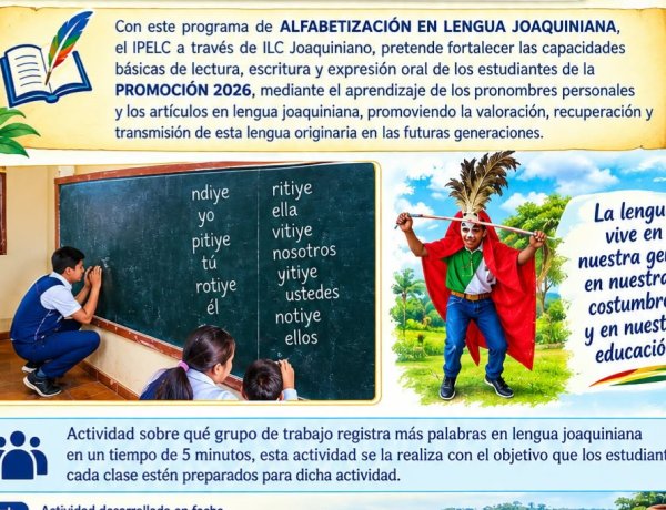 El IPELC. ILC-Joaquiniano fortalecen y promueven el idioma y la cultura en unidades educativas