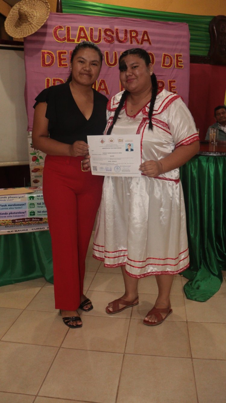 CLAUSURA DEL CURSO DE IDIOMA BAURE A NIVEL BÁSICO Y ENTREGA DE CERTIFICADOS
