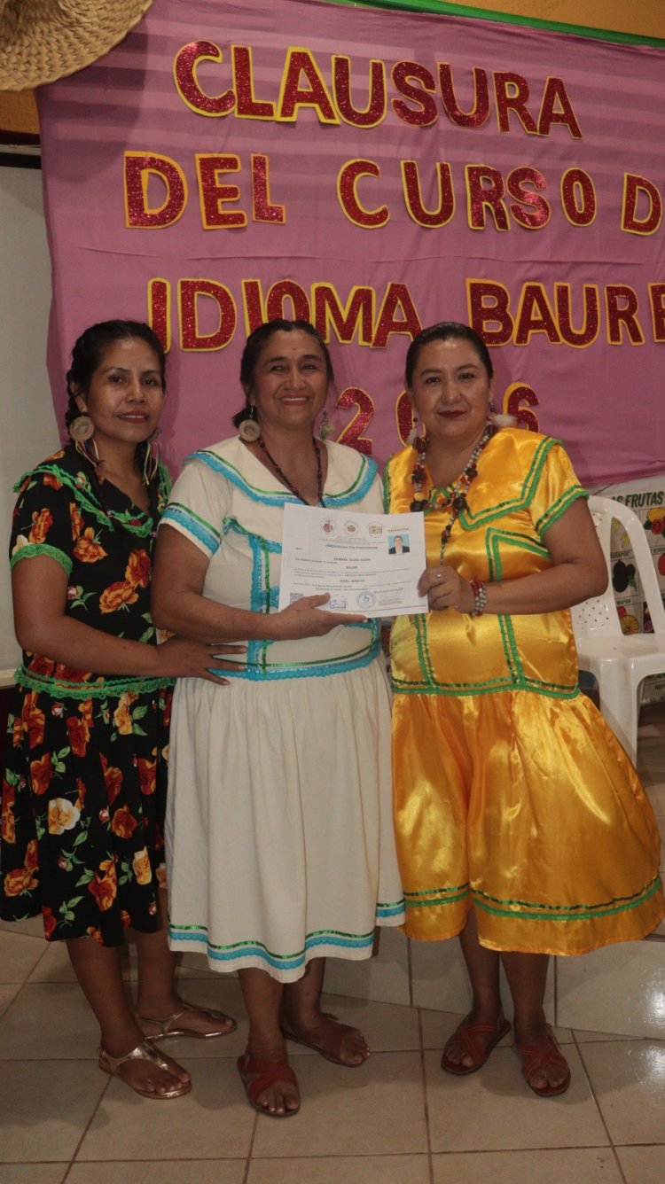 CLAUSURA DEL CURSO DE IDIOMA BAURE A NIVEL BÁSICO Y ENTREGA DE CERTIFICADOS